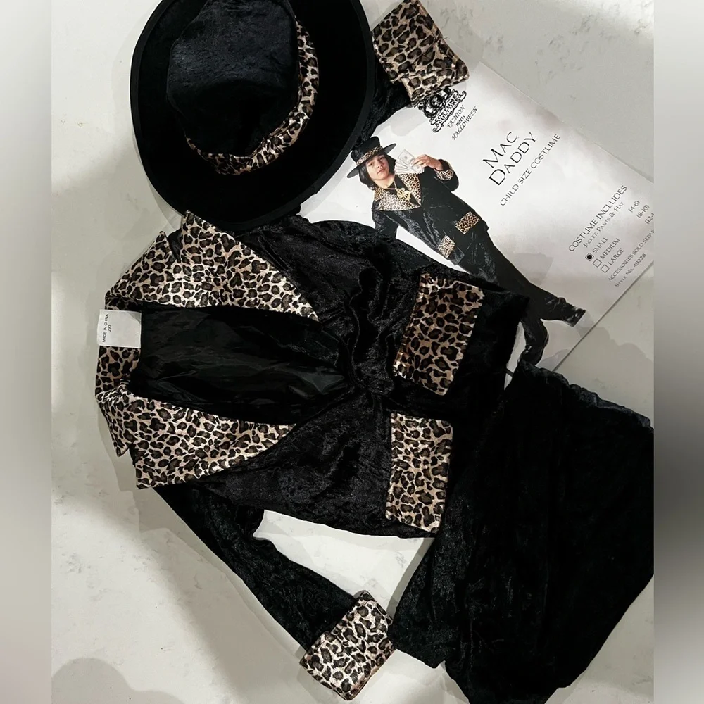 Child's Mac Daddy Costume with Leopard Accents